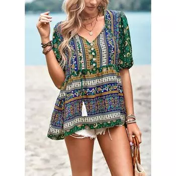 DIMANAF 2024, новая летняя футболка больших размеров, блузка, модная однотонная рубашка, женская свободная рубашка с рукавами «летучая мышь», топы с цветочным принтом, футболки