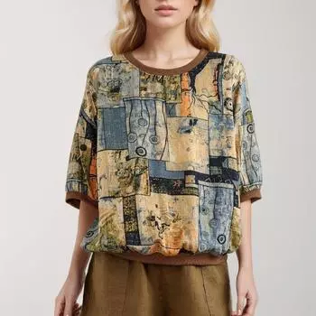 DIMANAF 2024, новая летняя модная футболка больших размеров, женская рубашка, повседневные винтажные базовые топы, футболки, свободный стиль