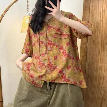 DIMANAF 2024, новая летняя рубашка больших размеров, женская льняная рубашка с рукавами «летучая мышь», свободная базовая шляпа с круглым вырезом, топы, футболка, новинка