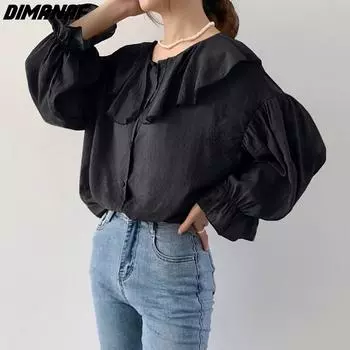 DIMANAF 2024, новая летняя женская блузка больших размеров, рубашки с рюшами, элегантные женские свободные повседневные тонкие топы One Size красный