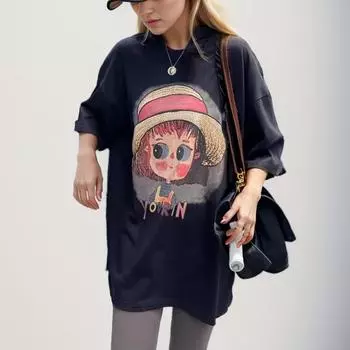 DIMANAF 2024, новая летняя женская футболка, базовая хлопковая футболка с коротким рукавом и круглым вырезом, с буквенным принтом, свободные повседневные топы, футболка, новая большая