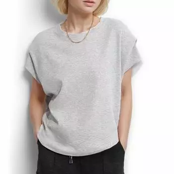 DIMANAF 2024 Новая летняя женская футболка больших размеров с коротким рукавом, базовая свободная повседневная футболка с круглым вырезом в большую полоску, топы