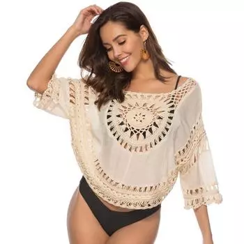 DIMANAF 2024, новая летняя женская футболка с вырезами, базовые модные топы, кружевные футболки, повседневные свободные праздничные футболки