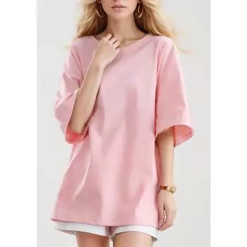 DIMANAF 2024, новая летняя женская хлопковая футболка, базовая свободная повседневная футболка с короткими рукавами и круглым вырезом, большие топы, новинка