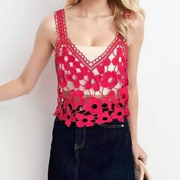 DIMANAF 2024 Новая летняя женская майка-футболка без рукавов, сексуальные базовые модные топы, кружевные футболки, повседневные футболки