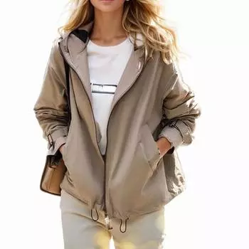 DIMANAF 2024 Новая осенняя женская короткая куртка пальто на пуговицах с карманами базовый кардиган женская свободная однотонная куртка