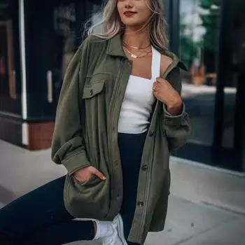 Dimanaf 2024 Новая стильная базовая куртка больших размеров, большая короткая куртка, женская одежда, винтажная свободная куртка с длинными рукавами