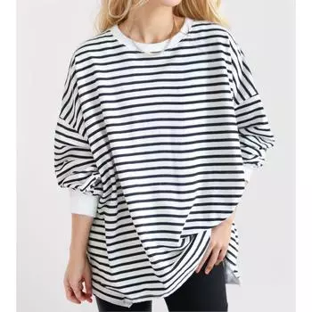 DIMANAF 2024, новая весенне-летняя блузка больших размеров, рубашка с длинным рукавом, женские свободные толстовки, рубашки, повседневные топы в полоску