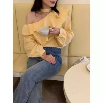 DIMANAF 2024, новая весенняя стильная блузка больших размеров, винтажная ретро-дизайн, повседневная однотонная рубашка с длинными рукавами, женская свободная белая рубашка