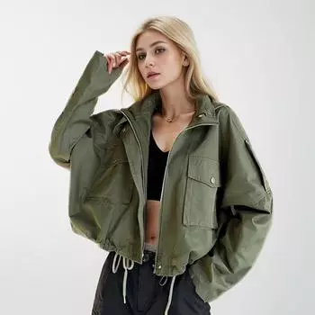 DIMANAF 2024 Новая женская короткая куртка пальто на пуговицах с карманами базовый осенний кардиган женская свободная клетчатая куртка