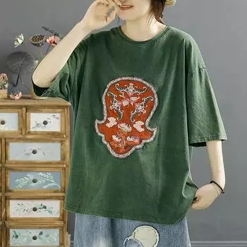 DIMANAF 2024, новинка, большие размеры, летние женские свободные топы с короткими рукавами и принтом, базовые топы с круглым вырезом, футболка, новинка 2