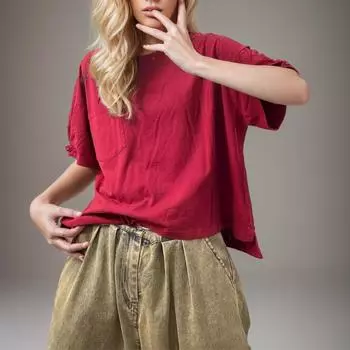 DIMANAF 2024, новинка, большие размеры, летние женские футболки с короткими рукавами, свободные однотонные базовые топы с круглым вырезом и пуговицами, новинка 14