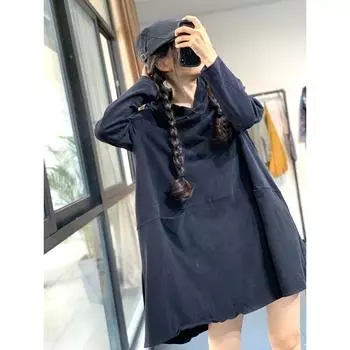 DIMANAF 2024, новинка, весенняя толстовка больших размеров, женская черная свободная толстовка с длинными рукавами, повседневные топы с круглым вырезом и карманами, футболка, пуловер