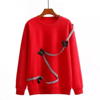 DIMANAF 2024, новинка весны. Большие размеры, женские толстовки и свитшоты, свободные повседневные топы с длинными рукавами и цветочным принтом, осенние базовые топы с круглым вырезом, футболка, новый пуловер One Size чёрный