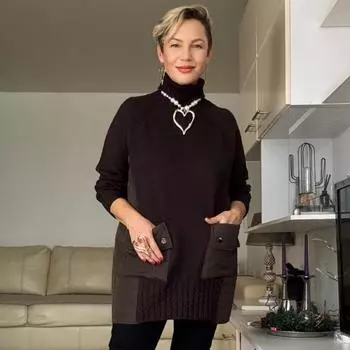 DIMANAF 2024 Новые женские двухсекционные свитера пальто пэчворк ватный вязаный свободный свитер One Size верблюд