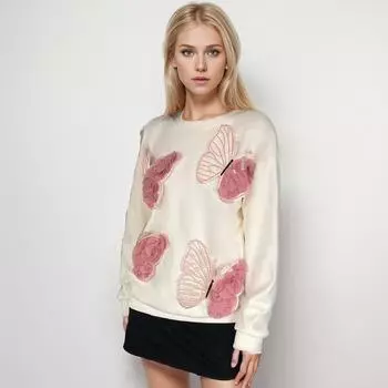 DIMANAF 2024 новые женские толстовки и свитшоты, свободные повседневные осенние базовые топы с круглым вырезом и цветочным принтом, футболка, пуловер