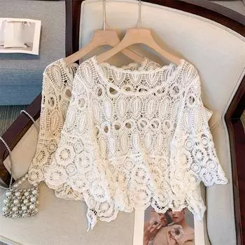 DIMANAF 2024 новый летний женский кружевной базовый жилет футболка топы без рукавов кружевные футболки повседневные свободные футболки белые