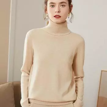 DIMANAF 2024 Осень Женские Базовые Свитера Пуловеры Топы Женская Одежда Водолазка Вязаный Однотонный Свитер One Size