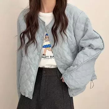 DIMANAF 2024 Осень Женские Парки Пальто Куртки Клетчатая Верхняя Одежда Теплые Новые Зимние Розовые Куртки