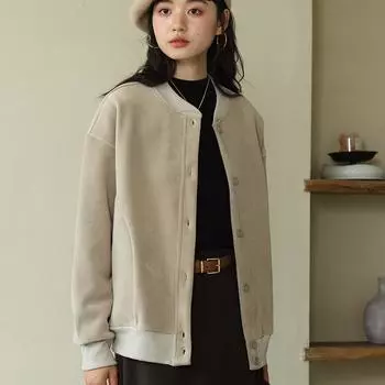 Dimanaf 2024 Осень Зима Плюс Размер Женские Однотонные Куртки Винтажные Пуговицы Верхняя Одежда Повседневные Длинные Рукава Свободные Топы L дубильная кора