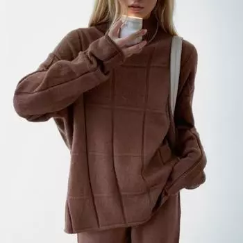 DIMANAF 2024, осенние женские свитера, зимний пуловер, топы, женская водолазка, трикотажные базовые однотонные футболки, рубашка L