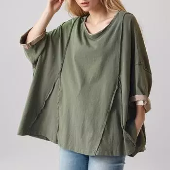 DIMANAF 2024 плюс размер, новая летняя базовая футболка с круглым вырезом, винтажная женская рубашка, повседневные однотонные футболки, свободный стиль