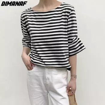 DIMANAF 2024 плюс размер, новая летняя женская футболка, винтажные свободные повседневные хлопковые рубашки с круглым вырезом, повседневные топы с короткими рукавами