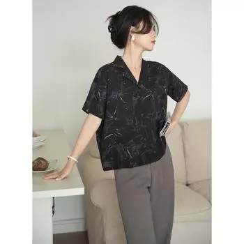 DIMANAF 2024 плюс размеры, новая женская летняя блузка с v-образным вырезом, рубашка с короткими рукавами, свободная винтажная рубашка, повседневные топы, футболки на пуговицах