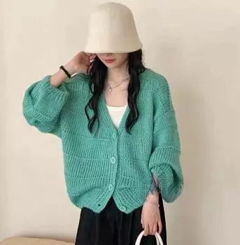 Dimanaf 2024 свитер, кардиган, осенний стиль, зима, женские свитера с принтом, однотонная куртка, вязаный свободный свитер