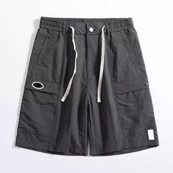 DIMANAF 2024 Весенние мужские повседневные свободные однотонные короткие эластичные винтажные брюки больших размеров с карманами, базовые шаровары, модные хлопковые капри