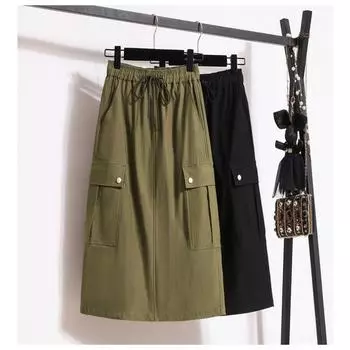 DIMANAF 2024, весенние женские юбки больших размеров, свободные эластичные модные повседневные длинные юбки трапециевидной формы, зеленая элегантная плиссированная юбка