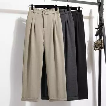 DIMANAF 2024 весна лето большие размеры женские длинные брюки свободные широкие брюки повседневные однотонные большие размеры 5XL A M