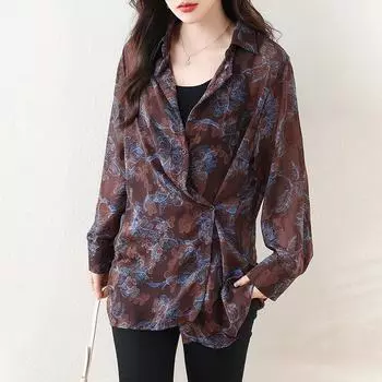 DIMANAF 2024, женская блузка больших размеров, весна-лето, рубашка, новая мода, свободные повседневные базовые женские футболки с цветочным принтом, топы