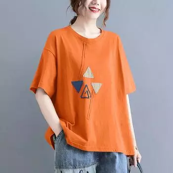 DIMANAF 2024 женская футболка больших размеров повседневные женские топы свободные хлопковые мягкие однотонные летние футболки с короткими рукавами и круглым вырезом 4XL