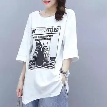 DIMANAF 2024, женская футболка больших размеров, повседневные топы, свободные хлопковые футболки с буквенным принтом, летние футболки с короткими рукавами и круглым вырезом, рубашка 4XL