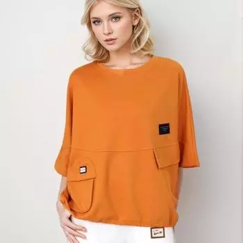 DIMANAF 2024 женская футболка женская однотонная эластичная летучая мышь хлопок свободные топы и футболки с короткими рукавами и круглым вырезом One Size