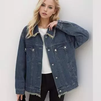 DIMANAF 2024, женская куртка больших размеров, джинсовое пальто, кардиган на пуговицах с кисточками и карманами, женское свободное пальто большого размера, осенне-зимнее пальто