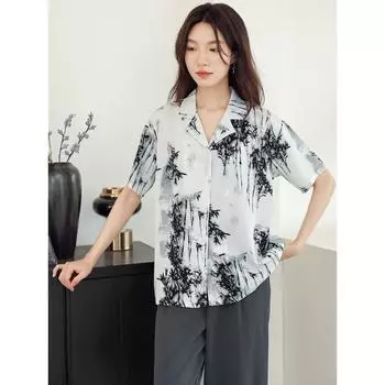 DIMANAF 2024, женская летняя блузка больших размеров, рубашка с коротким рукавом с винтажным принтом, свободные повседневные женские топы, футболки, новые