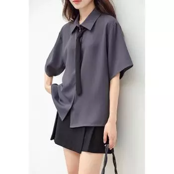 DIMANAF 2024, женская летняя блузка больших размеров, винтажная однотонная рубашка с коротким рукавом, свободные повседневные женские топы, футболки, новые