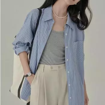 DIMANAF 2024 женская летняя блузка рубашка в полоску свободные однотонные повседневные базовые женские футболки топы