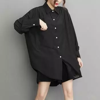 DIMANAF 2024 женская рубашка больших размеров весенне-летняя рубашка оверсайз с длинным рукавом однотонная свободная дизайнерская блузка повседневные топы