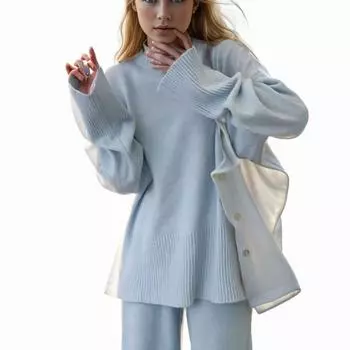 DIMANAF 2024 Женские осенние свитера Зимние женские пуловеры Топы Женские водолазки Трикотажные базовые однотонные футболки Рубашка