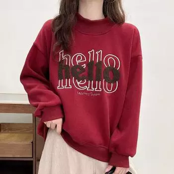 DIMANAF 2024 Женские толстовки с капюшоном, свитера, топы с цветочным принтом, водолазка, зимняя хлопковая толстая свободная одежда One Size коричневый