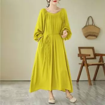 DIMANAF 2024, женское летнее пляжное платье больших размеров с поясом, женское длинное платье без рукавов, повседневный большой свободный сарафан 91664