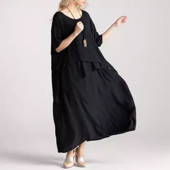 Dimanaf 2024 женское платье оверсайз с принтом, летний сарафан, однотонное женское свободное повседневное праздничное платье макси, большой размер
