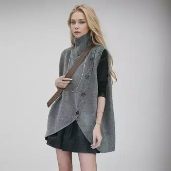 DIMANAF 2024 зима осень женщины плюс размер вязание свитера повседневный свободный кардиган мода оверсайз серый One Size коричневый