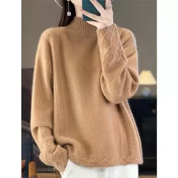 DIMANAF 2024 Зимние свитера Осенние базовые женские полосатые принты свитера Свободный свитер Вязание