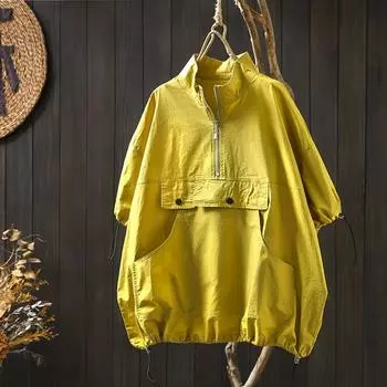 DIMANAF 2025 Летняя футболка женская с коротким рукавом и длинными пуговицами свободные топы футболки One Size белый