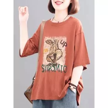 DIMANAF 2025 Летняя однотонная футболка большого размера для женщин с принтом и коротким рукавом, свободные топы, футболки One size белый