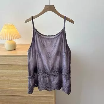 DIMANAF 2025 Лето Новый Безрукавный Жилет Женская Базовая Футболка Модные Фиолетовые Топы Футболки Повседневные Свободные Белые Футболки One Size